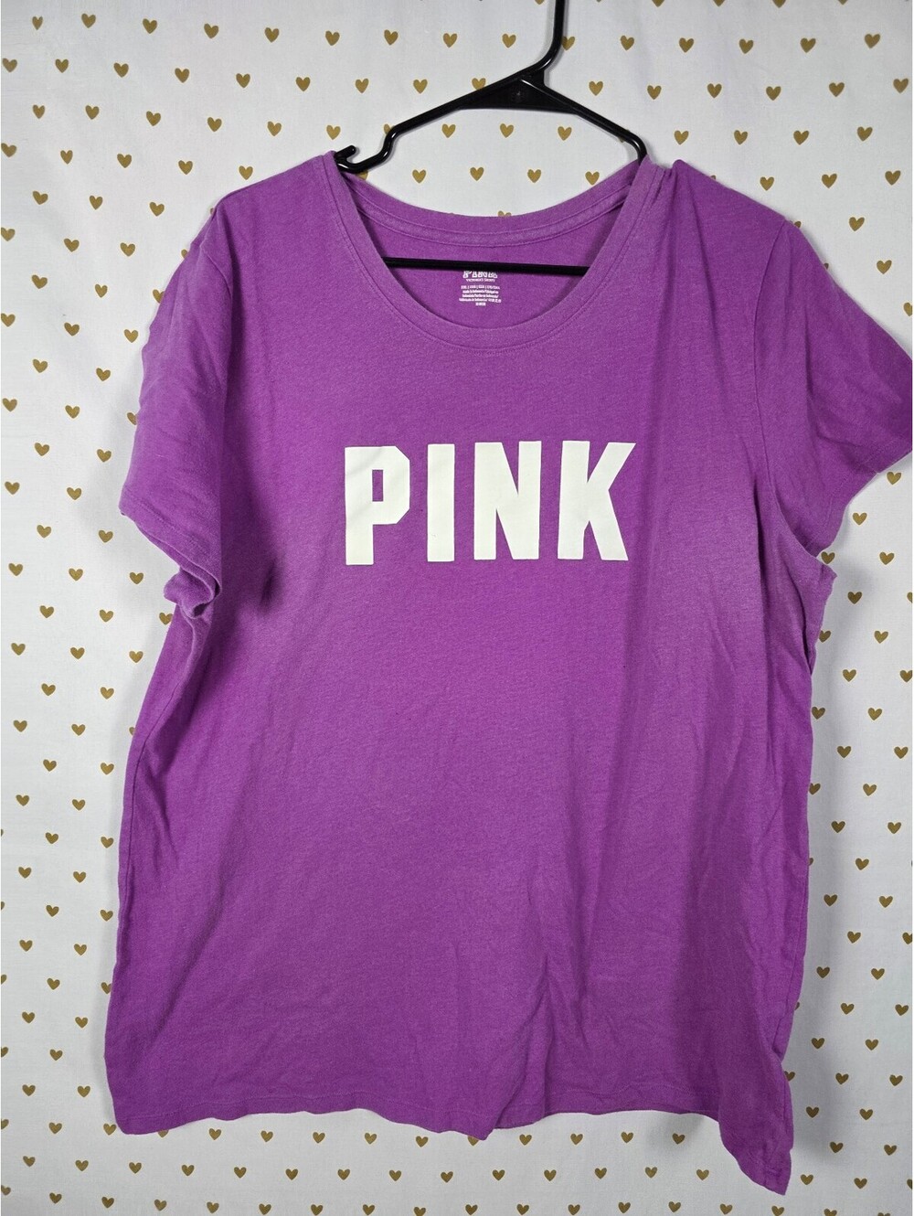 Victorias Secret PINK Purple Logo Tee shirt Super Soft 2XL XXL